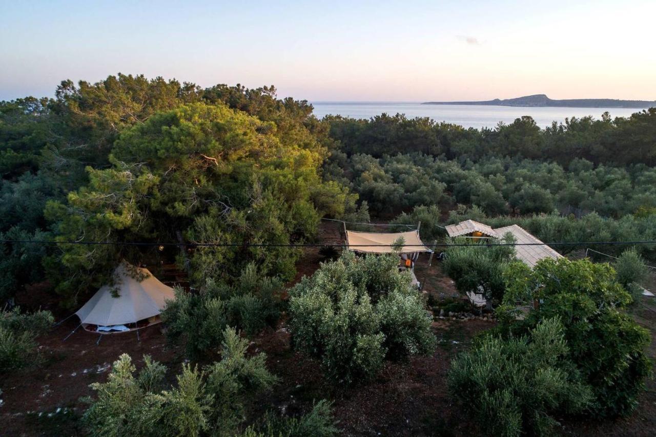 Glamping At A Lovely Tent In Skiaxtro- Marathopoli Villa ภายนอก รูปภาพ