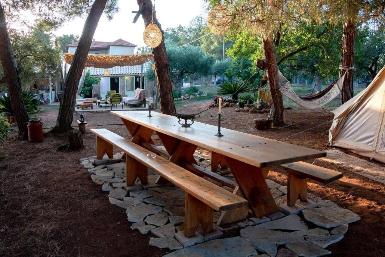 Glamping At A Lovely Tent In Skiaxtro- Marathopoli Villa ภายนอก รูปภาพ