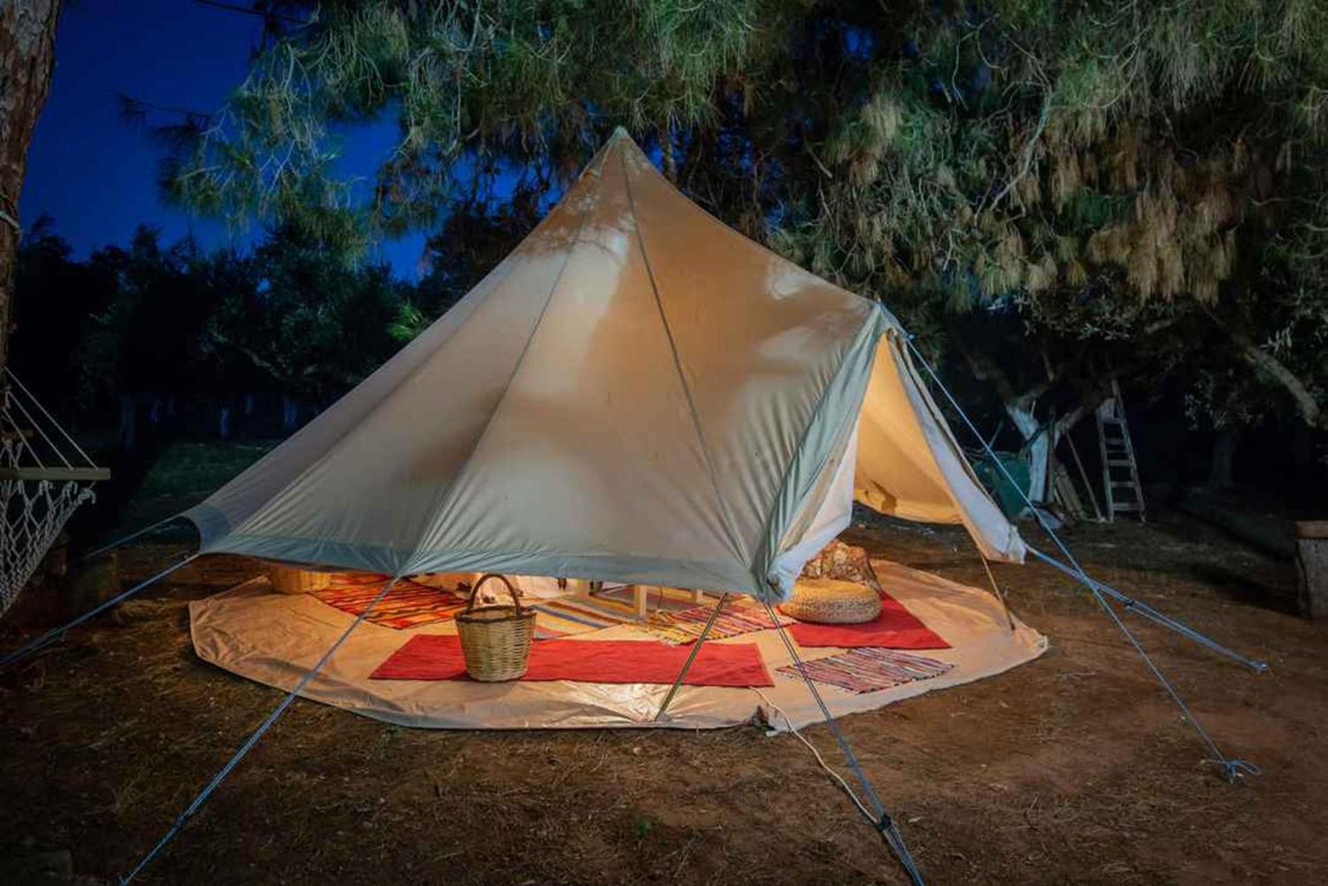 Glamping At A Lovely Tent In Skiaxtro- Marathopoli Villa ภายนอก รูปภาพ